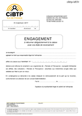 Attestation d'engagement cotisations retraite et prévoyance